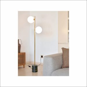 Angela Pinheiro Candeeiro de Pé 2 bolas Mármore