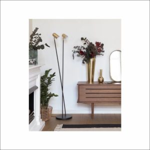 Angela Pinheiro Candeeiro De Pé Preto Dourado