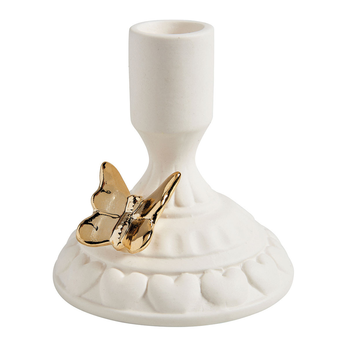 Castiçal de Cerâmica com Borboleta